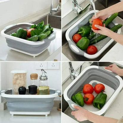 4-In-1 Multi-Board Basket Outdoor Camp Basins Cutting Board