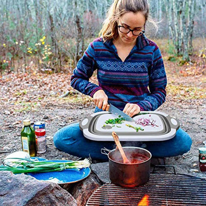 4-In-1 Multi-Board Basket Outdoor Camp Basins Cutting Board