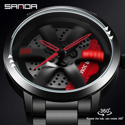 High Quality 3D Printing Car Wheel Rotating Wristwatch