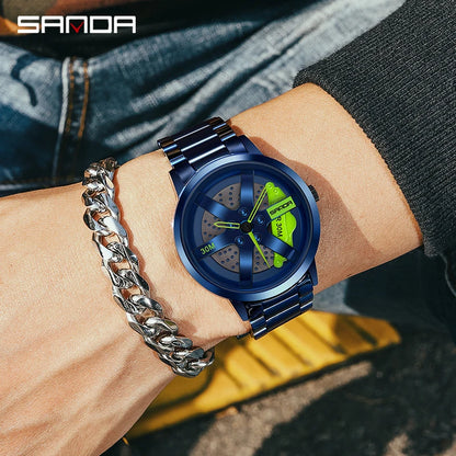 High Quality 3D Printing Car Wheel Rotating Wristwatch