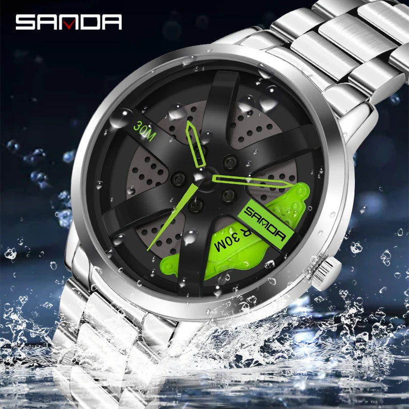 High Quality 3D Printing Car Wheel Rotating Wristwatch