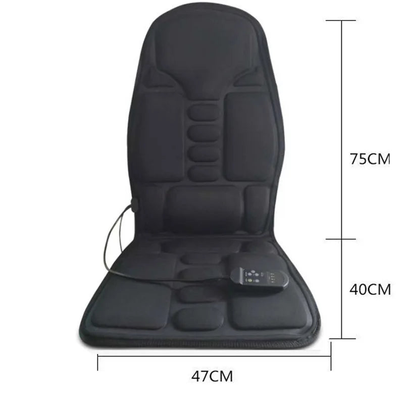 Car Home Office Full-Body Cushion Heat 7 Motors Vibrate Mat Massager