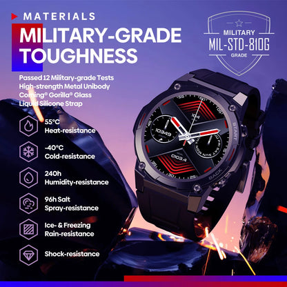 AMOLED Display Hi-Fi Phone Calls Military-grade Smartwatch