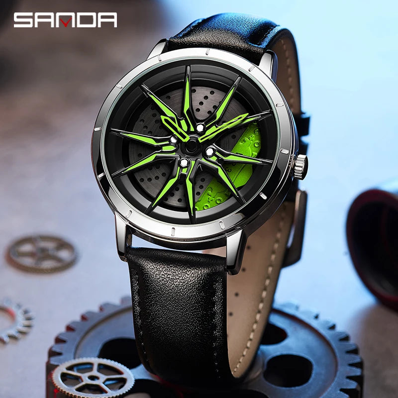 Luxury Hot Sell Car Rimm Rotating Wheel Dial Watch