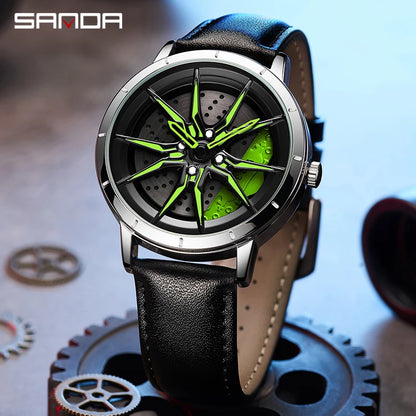 Luxury Hot Sell Car Rimm Rotating Wheel Dial Watch