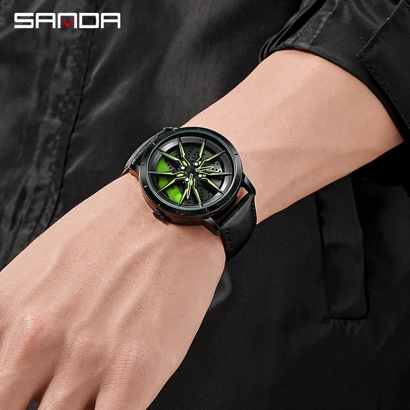 Luxury Hot Sell Car Rimm Rotating Wheel Dial Watch