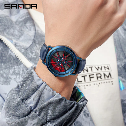 Luxury Hot Sell Car Rimm Rotating Wheel Dial Watch