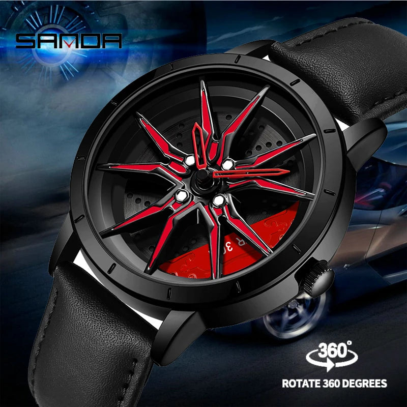 Luxury Hot Sell Car Rimm Rotating Wheel Dial Watch