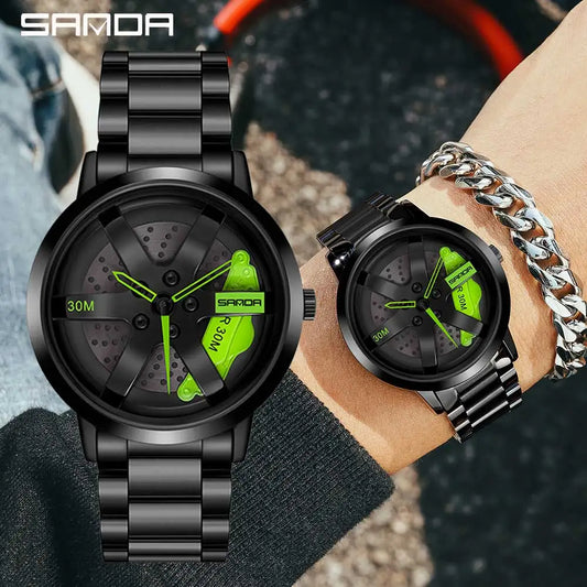 High Quality 3D Printing Car Wheel Rotating Wristwatch