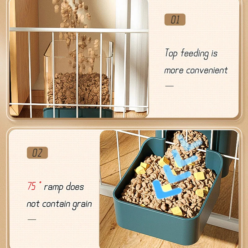 Automatic Pet Bowls Cage Hanging Feeder