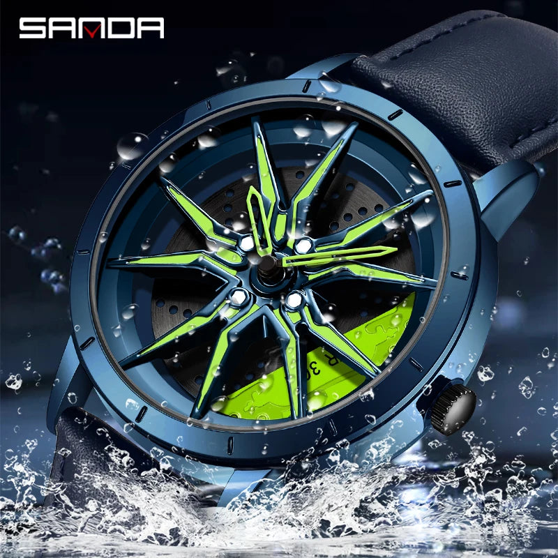 Luxury Hot Sell Car Rimm Rotating Wheel Dial Watch