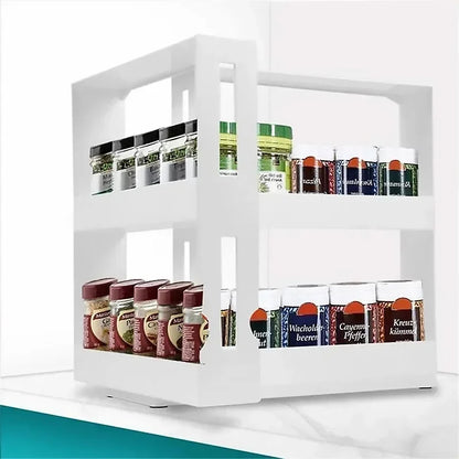 Food Rack Rotating Spice Storage Shelf for Kitchen