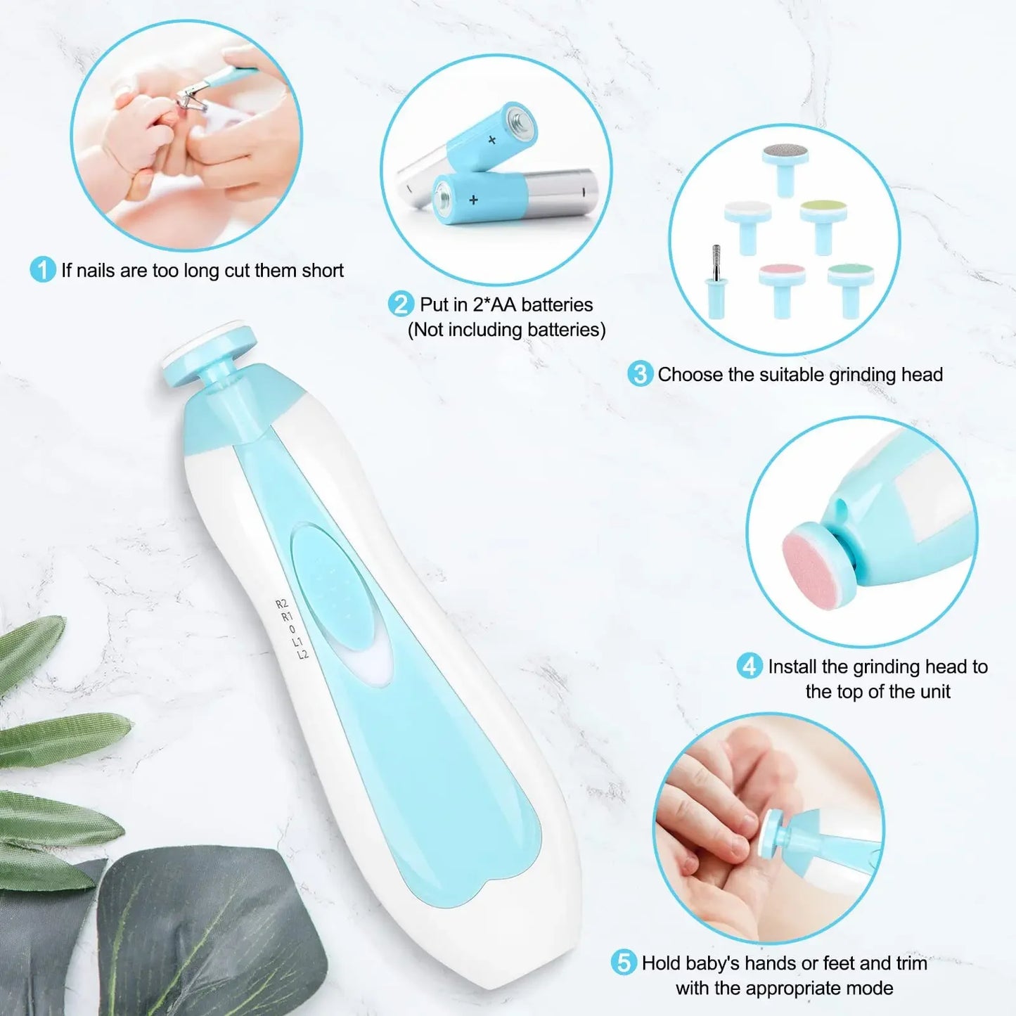 Baby Electric Nail Trimmer & Polisher Tool